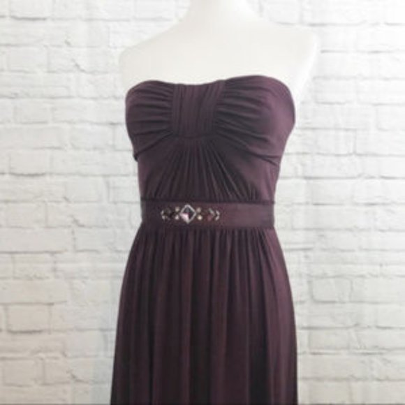 Max and Cleo Full Length Plum Gown Size 6 - Picture 2 of 7